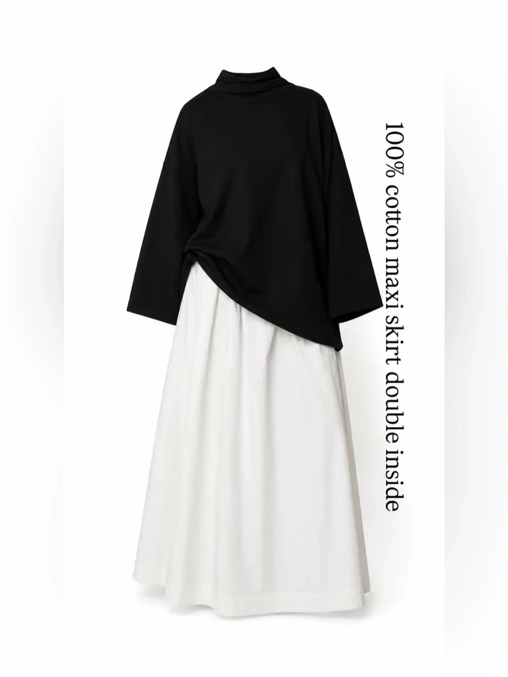 100% COTTON MAXI SKIRT | DOUBLE LAYER | MODEST A-LINE SKIRT WITH POCKETS
